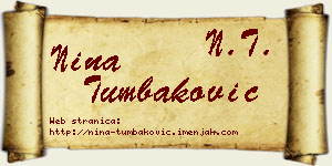 Nina Tumbaković vizit kartica